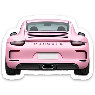 Back view Light pink porshe car sticker