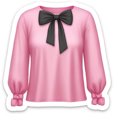 Pink long sleeve top with a tied bow  sticker