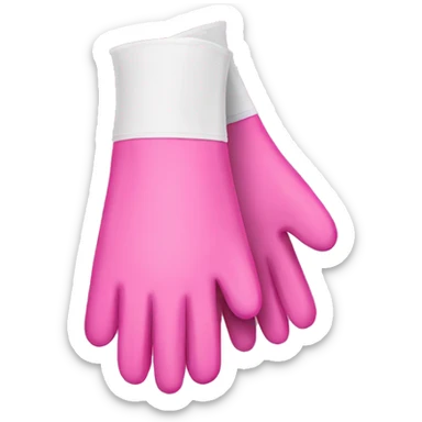 pair of pink cleaning gloves sticker