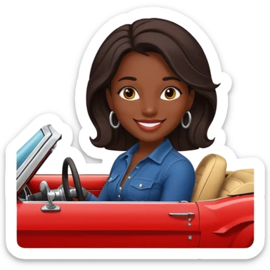 Classic mustang dark women sitting in sticker