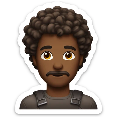 Super strong man with brown curls  sticker