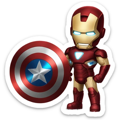 captain america and iron man as friends sticker