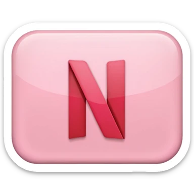 Netflix aesthetic "N" logo in pastel pink sticker