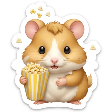 hamster holding pop corn sticker