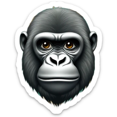A gorilla wearing a zaza genetics bandanna with Paisley pattern around neck sticker