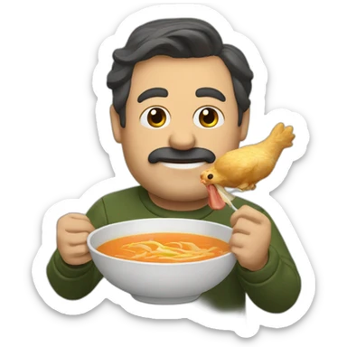 Ted lasso eating chicken soup  sticker