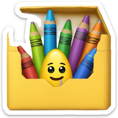 Yellow Crayon Box with 6 Crayons Inside sticker