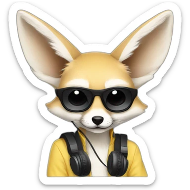 Fennec Fox as a DJ sticker