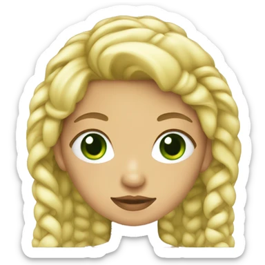 Blonde chicana with green eyes and pigtails sticker