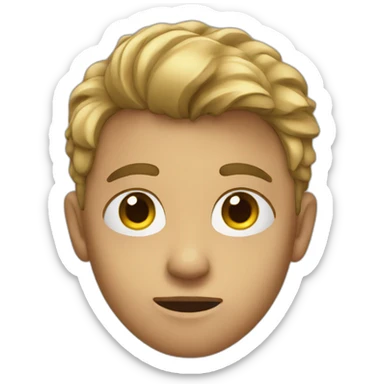 A teenager with asking face sticker