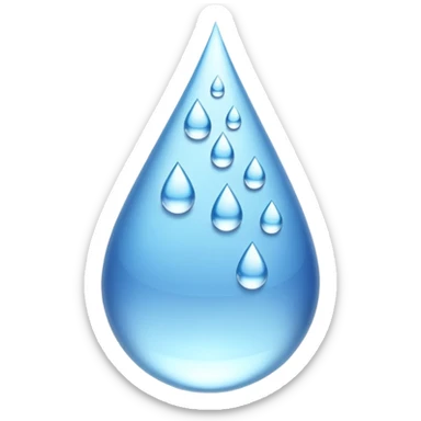 3 water droplets stack on top of each other vertically with two water droplets on the sides; 5 droplets total sticker