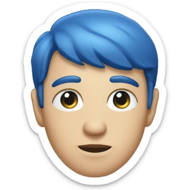 homme yeux bleus début de calvitie sticker