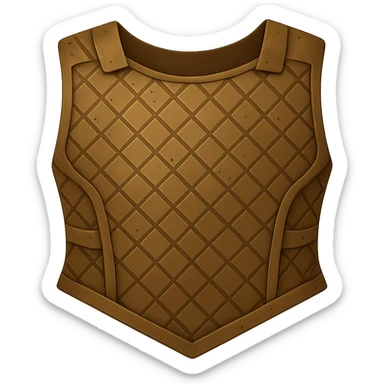 Remove the arms and sleeves, leaving only the bronze platebody (torso armor), slightly worn with scratches and dents. Render in emoji style with transparent background. sticker