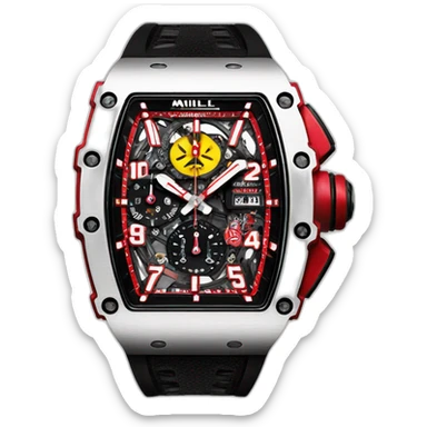 Luxury watch richard mille red sticker