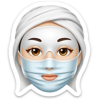 a white skincare beauty mask pack for face, made with cloth, without face sticker