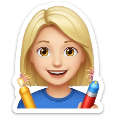 Jaime enjoying fireworks  sticker