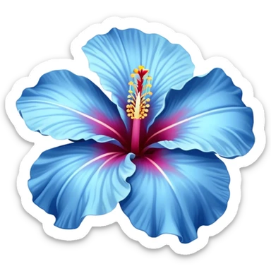 one blue hibiscus flower sticker
