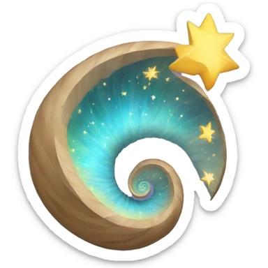spiral with falling star sticker