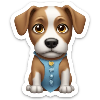dog wearing dress sticker