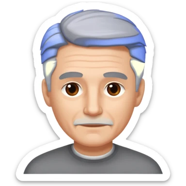 a gray-haired man with a clean-shaven face. Her hair was combed back sticker