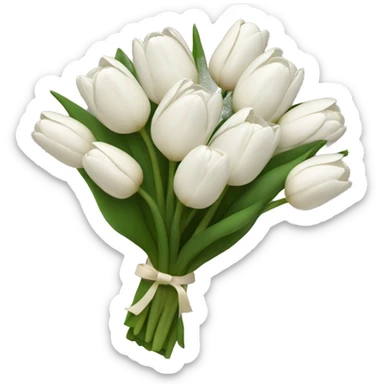 white tulip bouquet  sticker