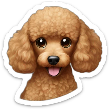 Light brown toy poodle in toilet sticker