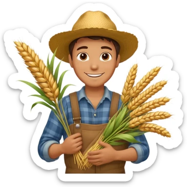 papa con ropa de granjero like sticker