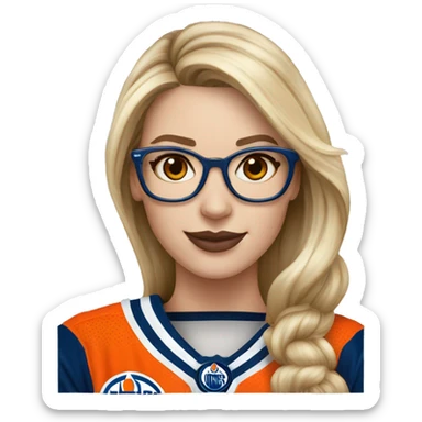 Edmonton oilers nhl no eye glasses female fan sticker