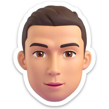 Cristiano Ronaldo caricature, 3D emoji style sticker
