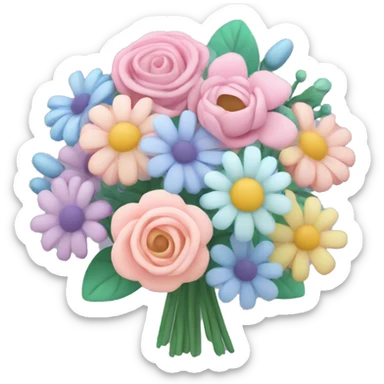 pastel flower bouquet sticker