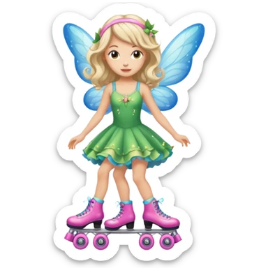 fairy on roller skates sticker