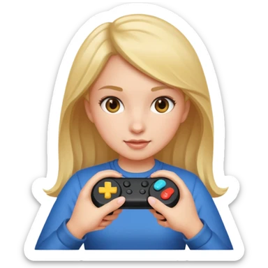 Girl grabbing joystick sticker