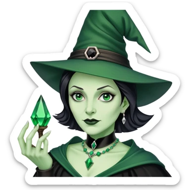 Evanora, the Wicked Wotch of the East with Emerald Necklace, man version sticker