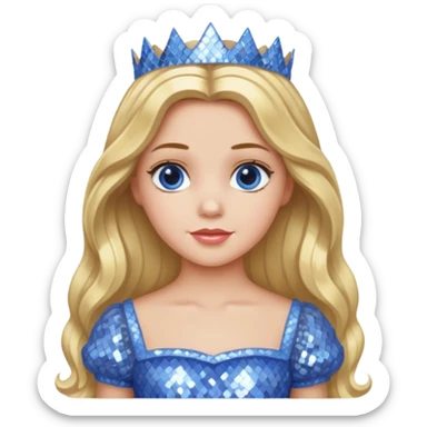 Princess Dorothy Gale from Oz with long blonde hair, periwinkle sequin outfit sticker