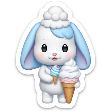 Cinnamoroll mit Eis in der Hand sticker