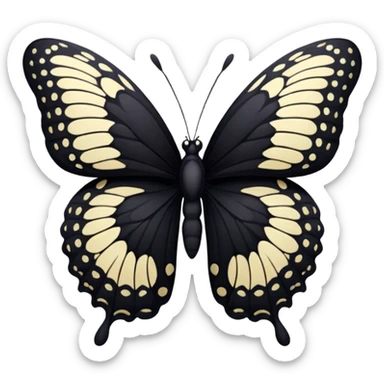 A black butterfly sticker