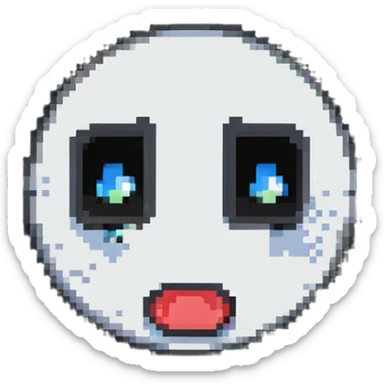 emotional faces showing different moods - cheerful, gloomy, irritated, astonished, content, frightened sticker