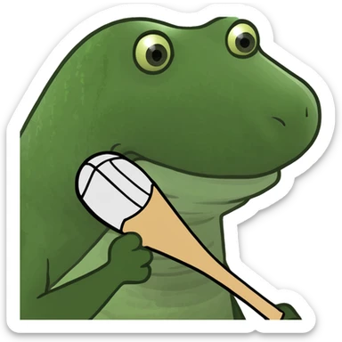 Alligator with wooden baseball bat body sticker