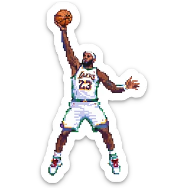 LeBron James shooting a basketball sticker