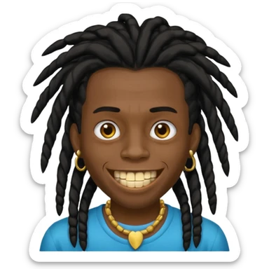 Garoto negro com black nudred com dente de ouro sticker