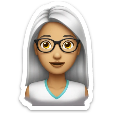 femme avec des lunettes sticker