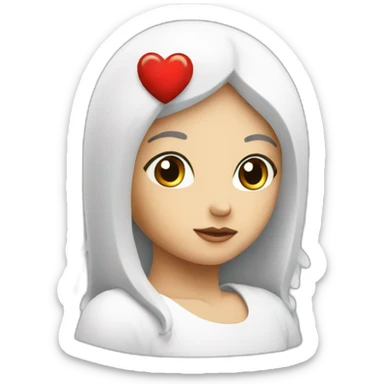 coeur rouge avec un ange sticker