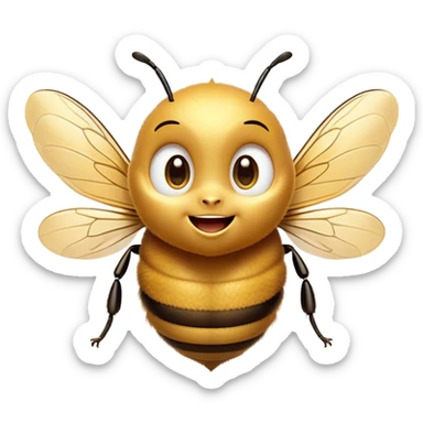 Cinematic Cheeky Bee Portrait Emoji, Head tilted dramatically with an exaggeratedly shocked expression, featuring a small, fuzzy body with wide, comically expressive eyes full of playful disbelief and animated, fluttering wings, Simplified yet hilariously expressive features, highly detailed, glowing with a slightly sassy golden glow, high shine, dramatic yet playful, stylized with an air of cheeky honey mischief, soft glowing outline, capturing the essence of a meme-worthy bee that looks ready to buzz its way into viral fame! sticker