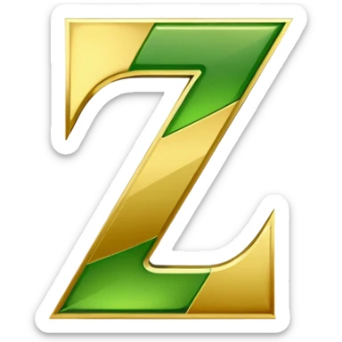 number 7 in golden and green shadows sticker