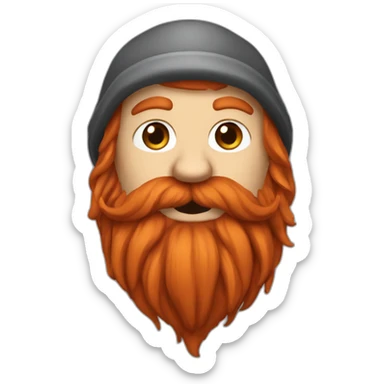 create a dwarf with a long red beard sticker