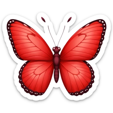Solid red butterfly sticker