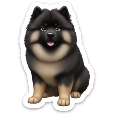 Black eurasier all body sticker