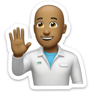 ai giving a high five sticker