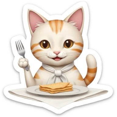 Dinner cat meme sticker