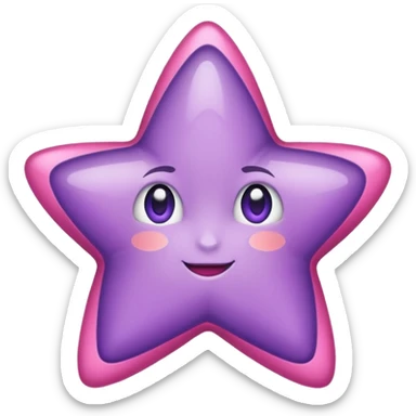 estrella lila y rosa  sticker